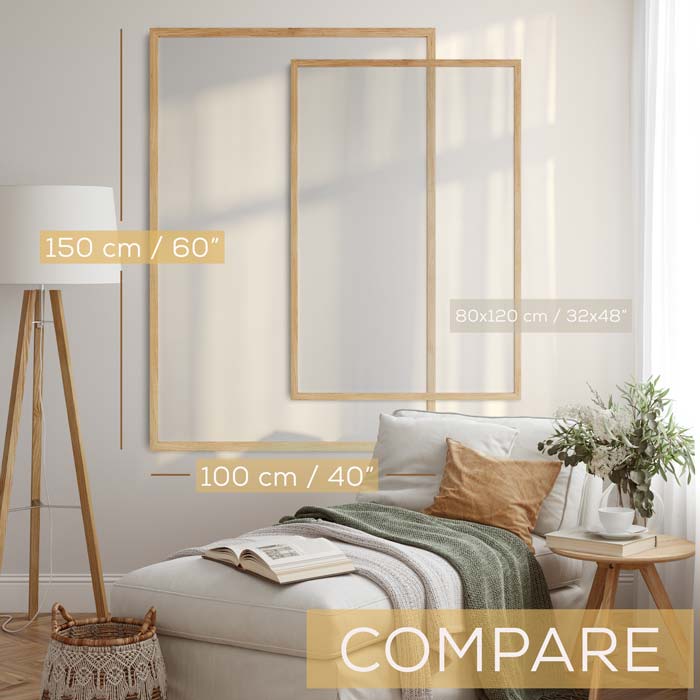 Compare the poster sizes : 80 x 120cm versus 100 x 150cm