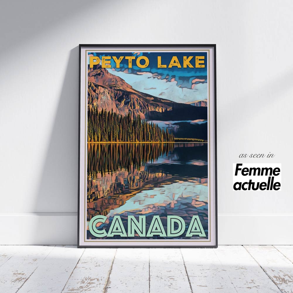 Peyto Lake poster Banff National Park | Canada Travel Poster Alberta by Alecse