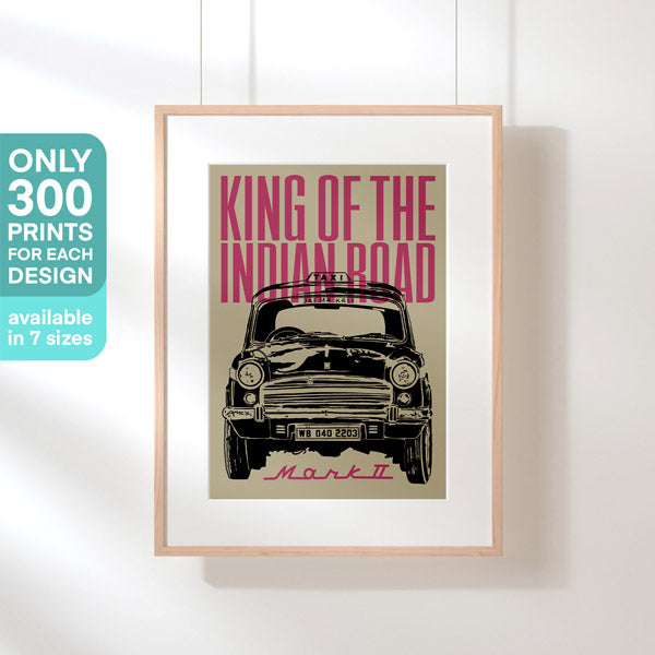 Shree's Ambassador taxi poster, framed and displayed, denoting its exclusivity as part of a limited 300-piece series