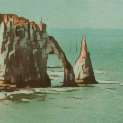 Close-Up of 'Cliffs' Etretat Poster Highlighting Alecse's Pronounced Soft Focus Style