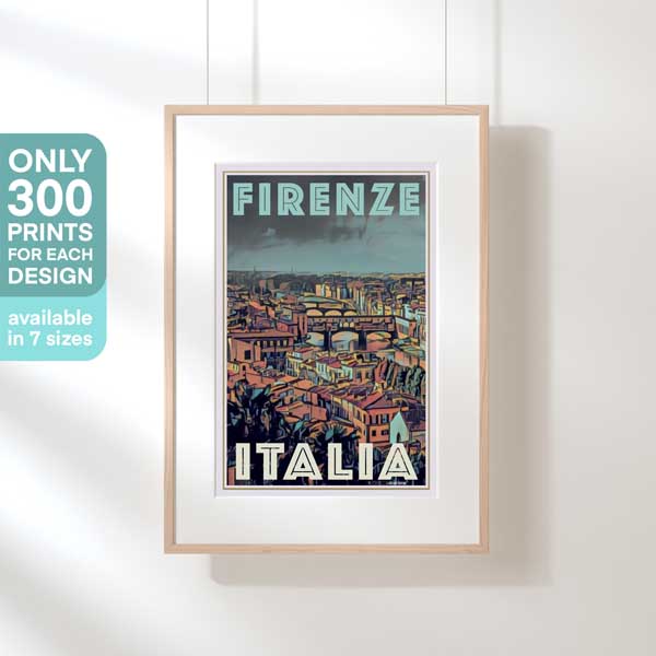 FIRENZE 1 FLORENCE POSTER | Limited Edition | Original Design by Alecse™ | Vintage Travel Poster Series