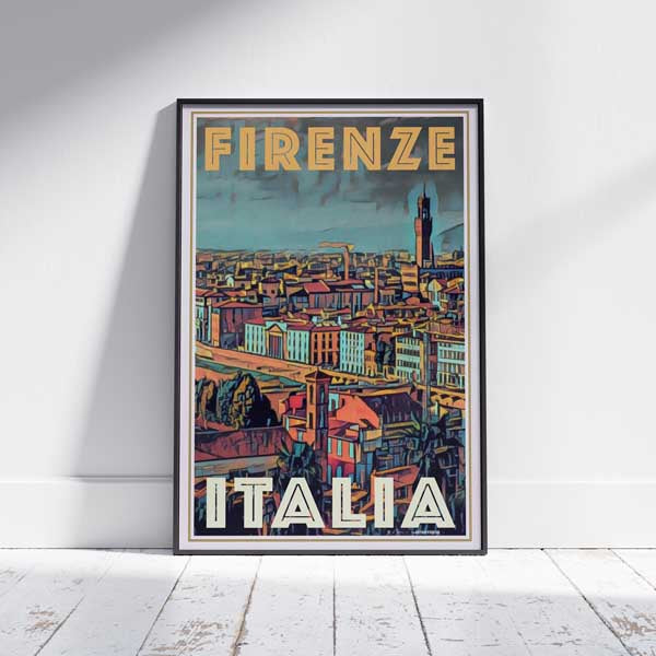 AFFICHE FIRENZE 2 FLORENCE encadrée | Édition Limitée | Conception originale par Alecse™ | Série d'affiches de voyage vintage