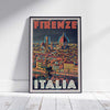 Framed FIRENZE 3 FLORENCE POSTER | Limited Edition | Original Design by Alecse™ | Vintage Travel Poster Series