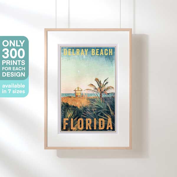 AFFICHE DELRAY BEACH FLORIDE | Édition Limitée | Conception originale par Alecse™ | Série d'affiches de voyage vintage