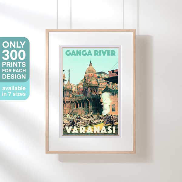 VARANASI GANGA RIVER POSTER | Limited Edition | Original Design by Alecse™ | Vintage Travel Poster Series