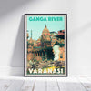  Varanasi poster Ganga River, India Vintage Travel Poster by Alecse