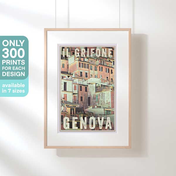 IL GRIFONE GENOVA POSTER | Limited Edition | Original Design by Alecse™ | Vintage Travel Poster Series