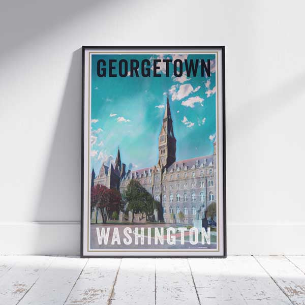 Framed Georgetown University Print, limited Edition by Alecse, 300ex only, 7 sizes