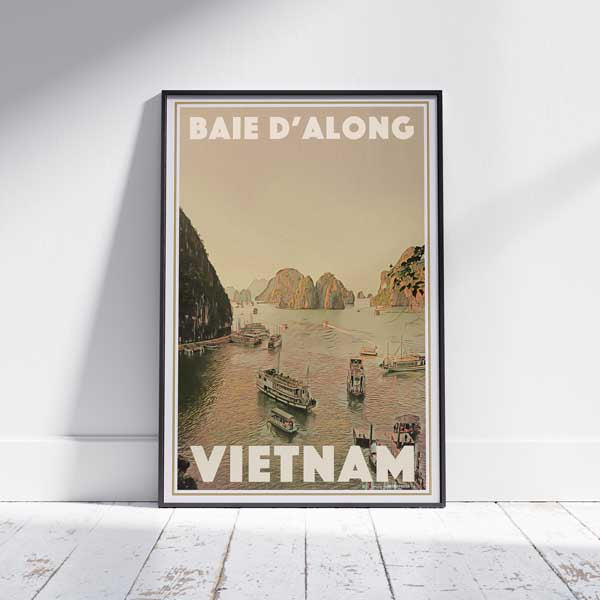 Affiche de la baie d'Ha Long, affiche de voyage vintage du Vietnam par Alecse