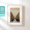 Limited edition 'Speicherstadt' poster in a frame, displaying the unique architecture of Hamburg's warehouse district