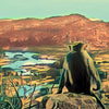 Close-up view of Hanuman Hampi travel poster showcasing Alecse's soft focus style