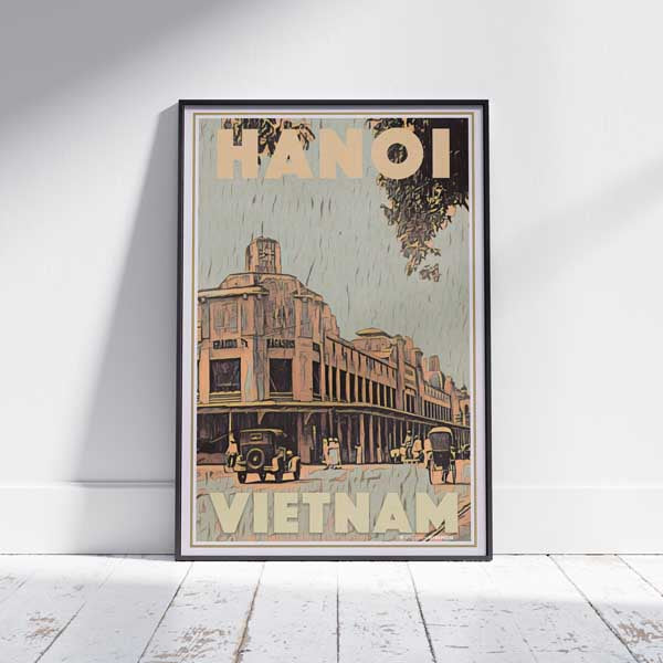 Framed HANOI AFTERNOON VIETNAM POSTER | Limited Edition | Original Design by Alecse™ | Vintage Travel Poster Series