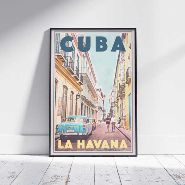 Framed Havana Love poster by Alecse | Limited Edition Cuban Travel Poster by Alecse