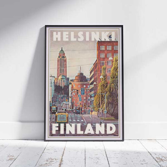 Framed Helsinky Poster, Finland travel poster, limited edition