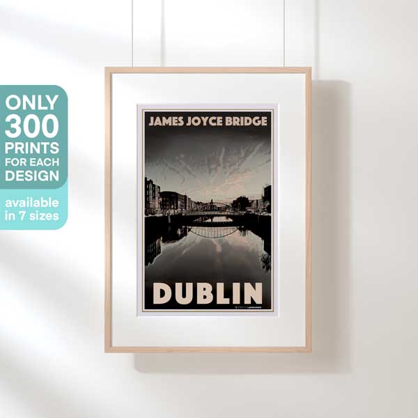 JAMES JOYCE PONT DUBLIN AFFICHE | Édition Limitée | Conception originale par Alecse™ | Série d'affiches de voyage vintage