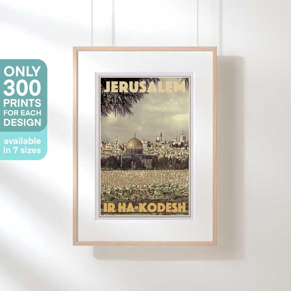 JERUSALEM HOLY CITY POSTER | Limited Edition | Original Design by Alecse™ | Vintage Travel Poster Series