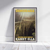 Framed TRAIN KANDY ELLA POSTER | Limited Edition | Original Design by Alecse™ | Vintage Travel Poster Series