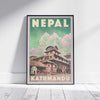 Framed Kathmandu poster | Nepal Travel Poster by Alecse, limited edition