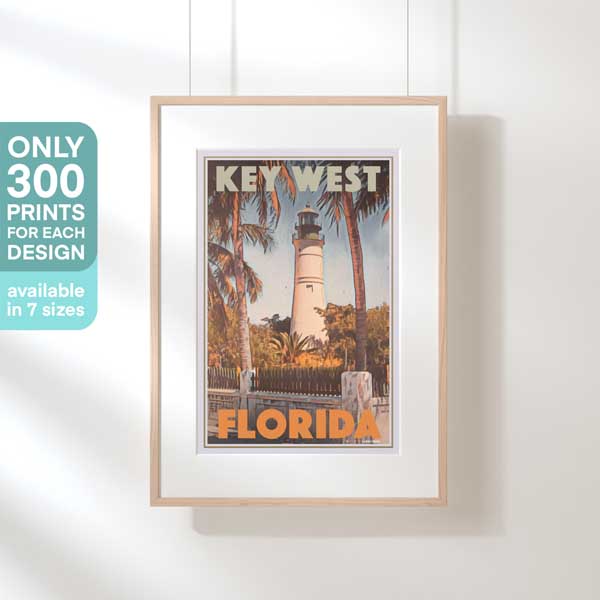 KEY WEST LIGHTHOUSE POSTER | Limited Edition | Original Design by Alecse™ | Vintage Travel Poster Series