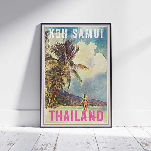 Affiche encadrée Koh Samui Pin-up | Édition originale par Alecse™