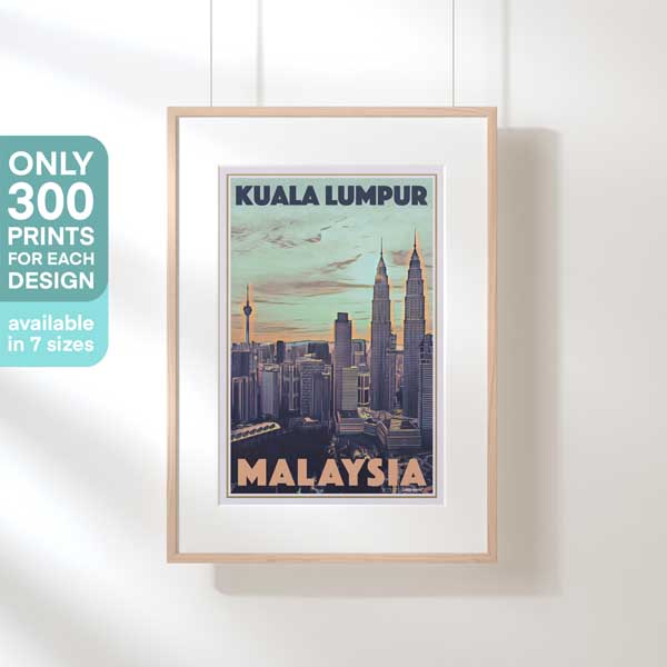 KUALA LUMPUR MALAYSIA POSTER | Limited Edition | Original Design by Alecse™ | Vintage Travel Poster Series