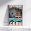 Framed LA HABANA TURQUOISE POSTER | Limited Edition | Original Design by Alecse™ | Vintage Travel Poster Series