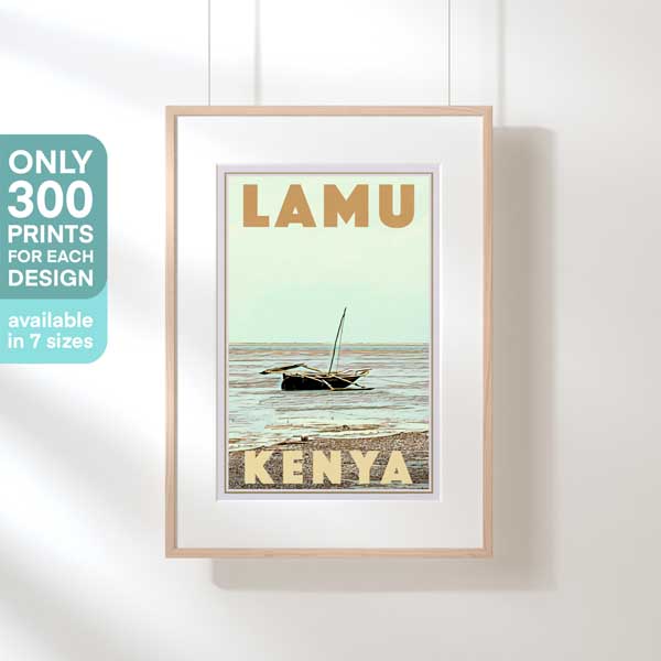 LAMU FISHING BOAT KENYA POSTER | Limited Edition | Original Design by Alecse™ | Vintage Travel Poster Series