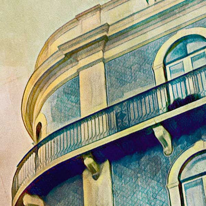 Details of the poster / Close-up view | Please note that all our Art Prints have an half tone render to mimic the old posters printing process where colors were rendered by the juxtaposition of dots of different colors and sizes | Those art prints are not photos and are not supposed to be crisp | All blurs and vintage effects are intended by the artist