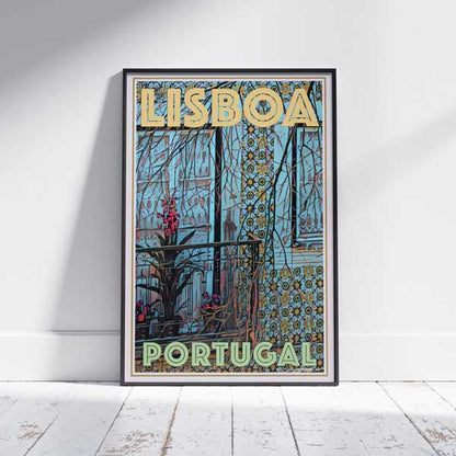 Framed AZULEIJOS LISBON POSTER | Limited Edition | Original Design by Alecse™ | Vintage Travel Poster Series
