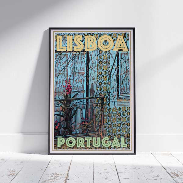 Framed AZULEIJOS LISBON POSTER | Limited Edition | Original Design by Alecse™ | Vintage Travel Poster Series