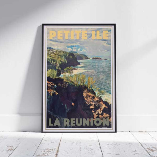 Framed LITTLE ISLAND REUNION | Limited Edition | Original Design by Alecse™ | Vintage Travel Poster Series