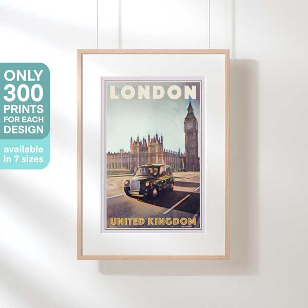 AFFICHE LONDON CAB 2 | Édition Limitée | Conception originale par Alecse™ | Série d'affiches de voyage vintage