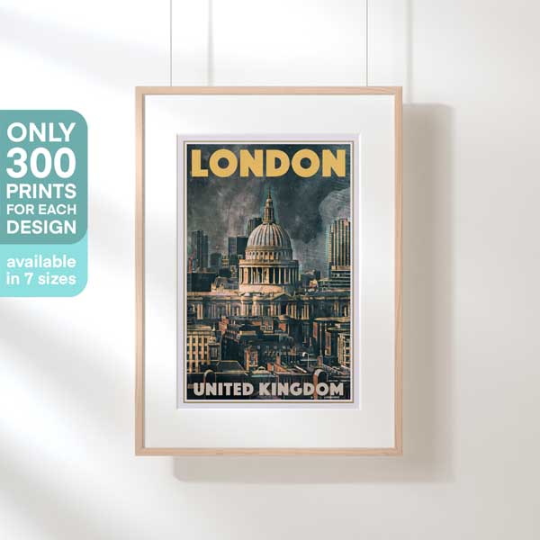 LONDON ST PAUL (Y) POSTER | Limited Edition | Original Design by Alecse™ | Vintage Travel Poster Series