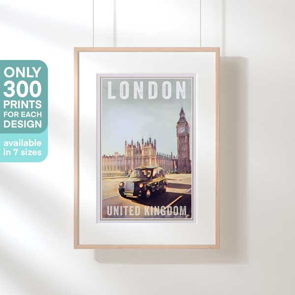 LONDON TAXI POSTER | Limited Edition | Original Design by Alecse™ | Vintage Travel Poster Series