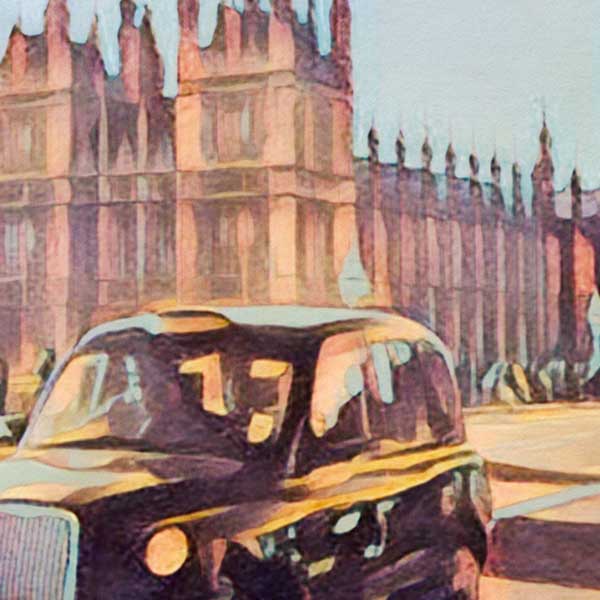 Details of the poster / Close-up view | Please note that all our Art Prints have an half tone render to mimic the old posters printing process where colors were rendered by the juxtaposition of dots of different colors and sizes | Those art prints are not photos and are not supposed to be crisp | All blurs and vintage effects are intended by the artist