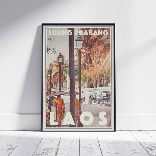 Framed Monks in Luang Prabang, poster by Alecse, limited edition