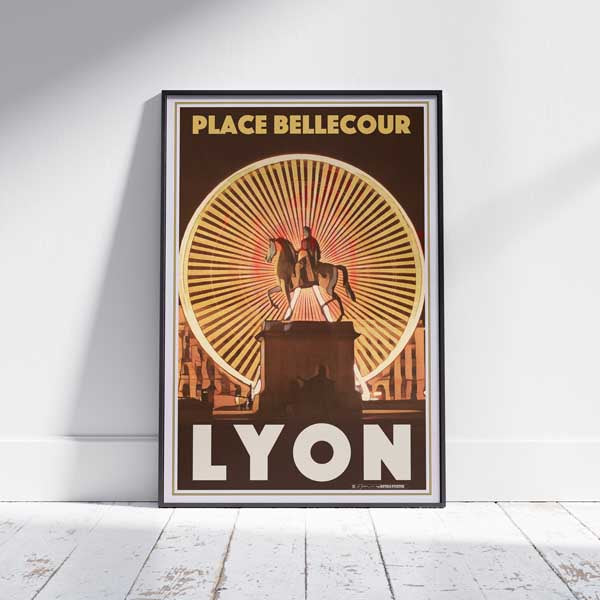 Framed LYON BELLECOURT FRANCE POSTER | Limited Edition | Original Design by Alecse™ | Vintage Travel Poster Series