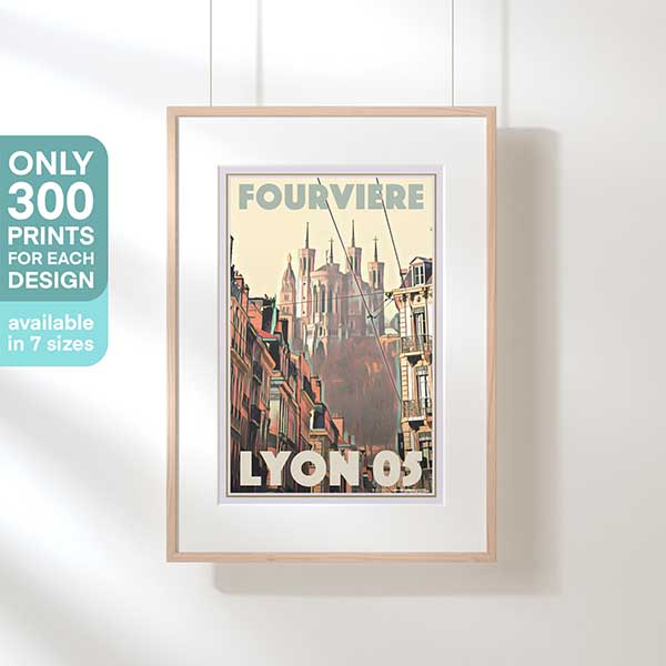 LYON FOURVIERE POSTER | Limited Edition | Original Design by Alecse™ | Vintage Travel Poster Series