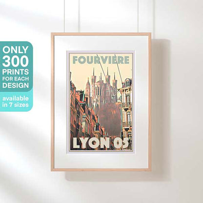 LYON FOURVIERE POSTER | Limited Edition | Original Design by Alecse™ | Vintage Travel Poster Series