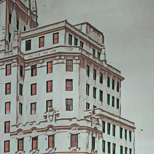 Details of the poster / Close-up view | Please note that all our Art Prints have an half tone render to mimic the old posters printing process where colors were rendered by the juxtaposition of dots of different colors and sizes | Those art prints are not photos and are not supposed to be crisp | All blurs and vintage effects are intended by the artist