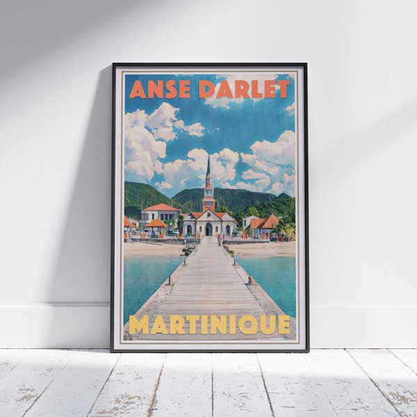 Framed MARTINIQUE ANSE DARLET POSTER | Limited Edition | Original Design by Alecse™ | Vintage Travel Poster Series