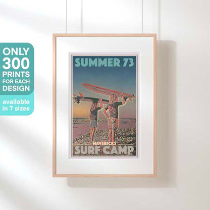 MAVERICKS SURF CAMP POSTER | Limited Edition | Original Design by Alecse™ | Vintage Travel Poster Series