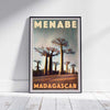 Framed MENABE BAOBAB MADAGASCAR POSTER | Limited Edition | Original Design by Alecse™ | Vintage Travel Poster Series