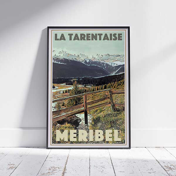 Framed MERIBEL LA TARENTAISE POSTER | Limited Edition | Original Design by Alecse™ | Vintage Travel Poster Series