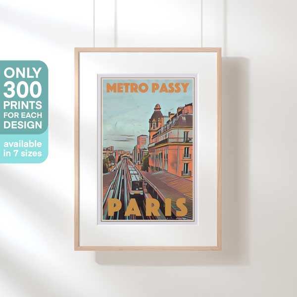 METRO PASSY PARIS POSTER | Limited Edition | Original Design by Alecse™ | Vintage Travel Poster Series