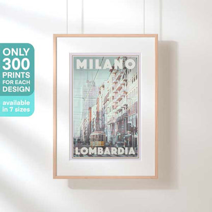 Tram Milano by Alecse, Italy Travel Poster, limited edition