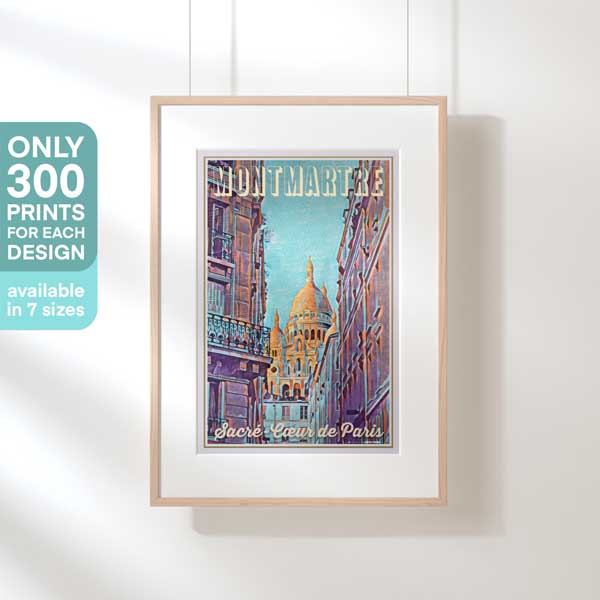 MONTMARTRE SACRE-COEUR POSTER | Limited Edition | Original Design by Alecse™ | Vintage Travel Poster Series