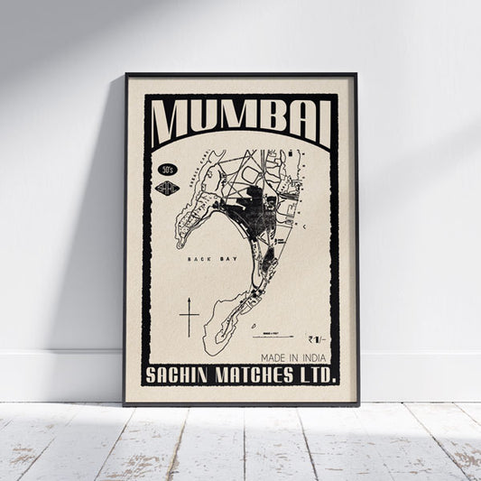 뭄바이 지도 포스터