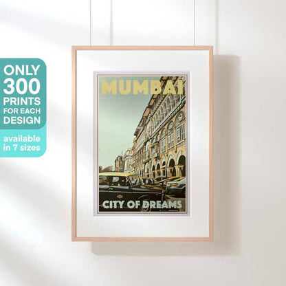 Alecse's Mumbai City of Dreams Poster in hanging frame, highlighting the limited 300 edition series