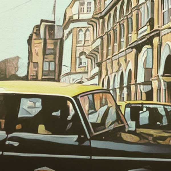 Close-up of Alecse's Mumbai Poster showcasing artistic soft focus style and Mumbai's historic architecture